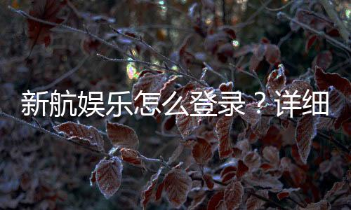 新航娱乐怎么登录?详细步骤与常见问题解答