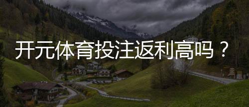 开元体育投注返利高吗?揭秘高返利活动与实战技巧